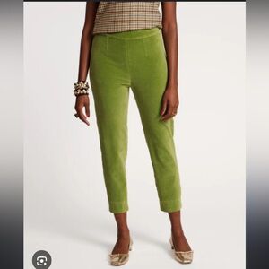 NWT Frances Valentine Lucy Stretch Velvet Pant in Moss Green - Size 12